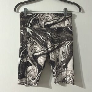 THREADS 4 THOUGHT ReActive Grey White Marble Print High Rise Biker Shorts S 4/6